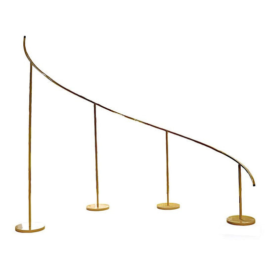 8 ft x 12 ft Curved Wave Wedding Arch Backdrop Stand - Gold BKDP_STND_WAVE1_L_GOLD