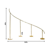 8 ft x 12 ft Curved Wave Wedding Arch Backdrop Stand - Gold BKDP_STND_WAVE1_L_GOLD