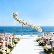 8 ft x 12 ft Curved Wave Wedding Arch Backdrop Stand - Gold BKDP_STND_WAVE1_L_GOLD