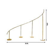 8 ft x 12 ft Right Side Curved Wave Wedding Arch Backdrop Stand - Gold BKDP_STND_WAVE1_R_GOLD