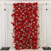 8 ft x 4 ft Roll Up Silk Roses and Baby's Breath Artificial Flower Wall Backdrop