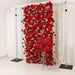 8 ft x 4 ft Roll Up Silk Roses and Baby's Breath Artificial Flower Wall Backdrop