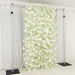 8 ft x 4 ft Roll Up Silk Roses and Baby's Breath Artificial Flower Wall Backdrop