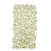 8 ft x 4 ft Roll Up Silk Roses and Baby's Breath Artificial Flower Wall Backdrop ARTI_BKDP_ARCH_RS03_4X8_WHT