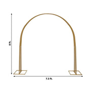 8 ft x 7.3 ft Heavy-Duty Backdrop Stand Metal Wedding Arch - Gold BKDP_STND_DOME1_7_GOLD