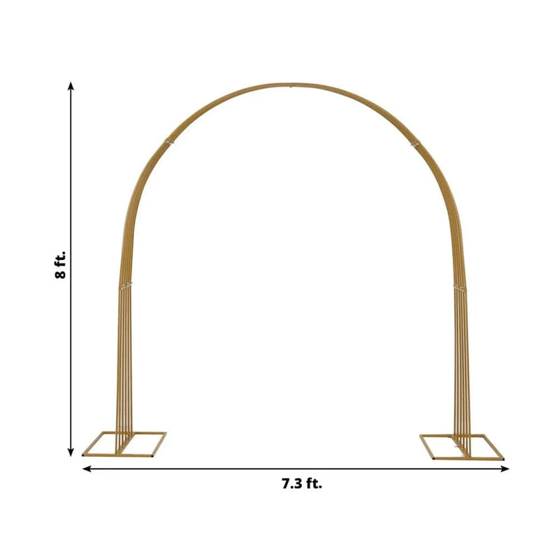 8 ft x 7.3 ft Heavy-Duty Backdrop Stand Metal Wedding Arch - Gold BKDP_STND_DOME1_7_GOLD