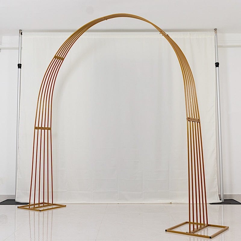 8 ft x 7.3 ft Heavy-Duty Backdrop Stand Metal Wedding Arch - Gold BKDP_STND_DOME1_7_GOLD