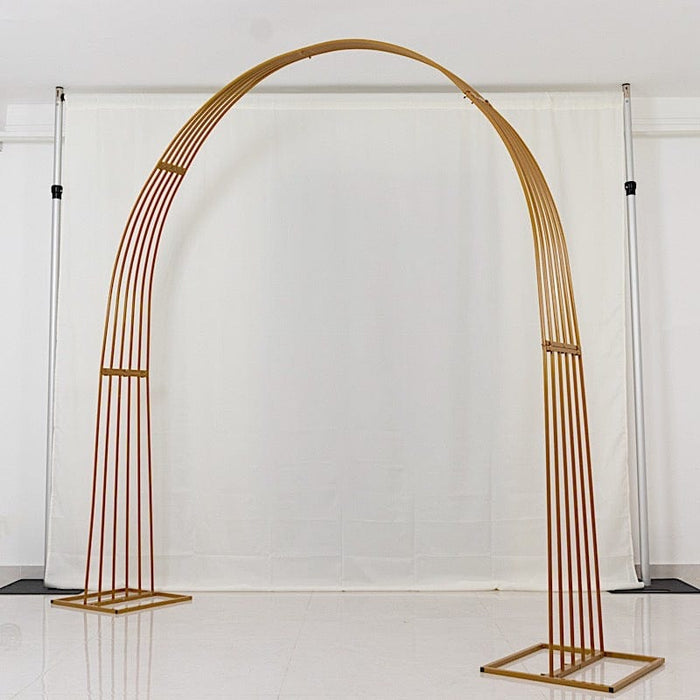 8 ft x 7.3 ft Heavy-Duty Backdrop Stand Metal Wedding Arch - Gold BKDP_STND_DOME1_7_GOLD