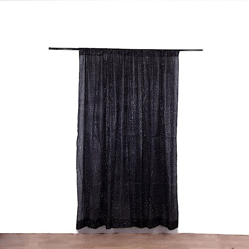 8 ft x 8 ft Metallic Fringe Shag Photo Backdrop Divider Curtain