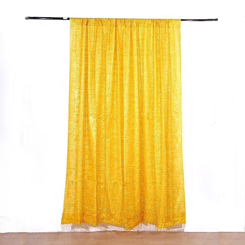 8 ft x 8 ft Metallic Fringe Shag Photo Backdrop Divider Curtain