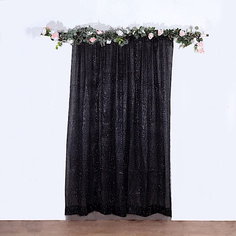 8 ft x 8 ft Metallic Fringe Shag Photo Backdrop Divider Curtain