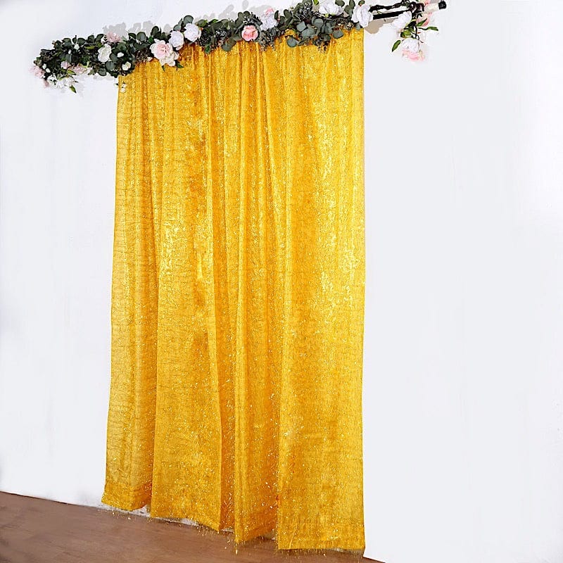 8 ft x 8 ft Metallic Fringe Shag Photo Backdrop Divider Curtain