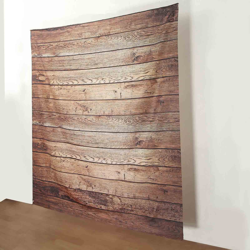 8 ft x 8 ft Printed Vinyl Photo Backdrop Vintage Wood Design Party Banner - Brown BKDP_VIN_8X8_WOD07