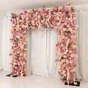 8 ft x 8 ft Roll Up Artificial Silk Flower Backdrop for Arch Stand