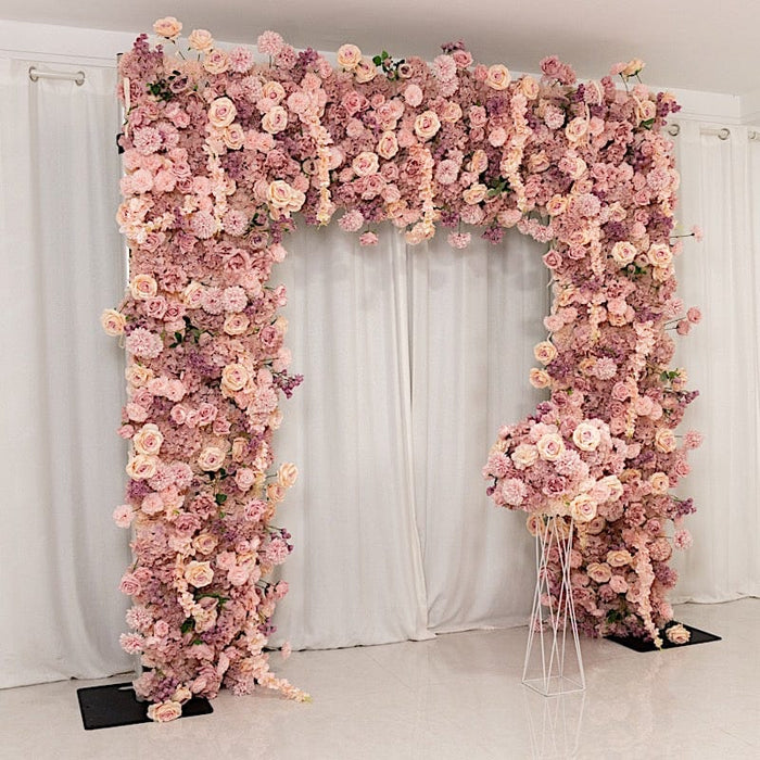 8 ft x 8 ft Roll Up Artificial Silk Flower Backdrop for Arch Stand