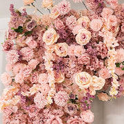 8 ft x 8 ft Roll Up Artificial Silk Flower Backdrop for Arch Stand