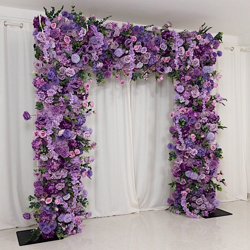 8 ft x 8 ft Roll Up Artificial Silk Flower Backdrop for Arch Stand