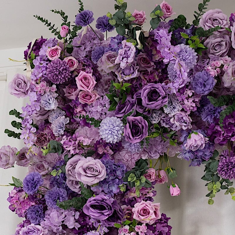 8 ft x 8 ft Roll Up Artificial Silk Flower Backdrop for Arch Stand