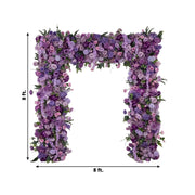 8 ft x 8 ft Roll Up Artificial Silk Flower Backdrop for Arch Stand