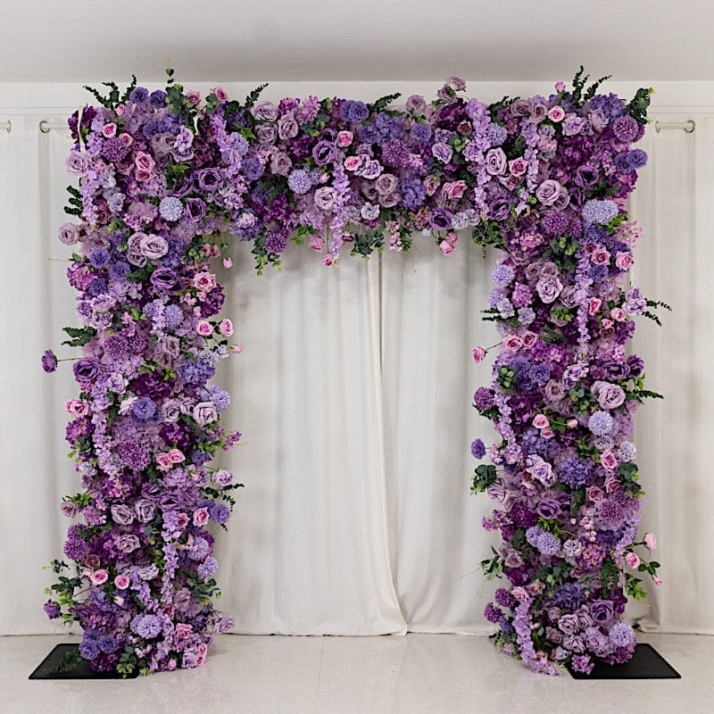 8 ft x 8 ft Roll Up Artificial Silk Flower Backdrop for Arch Stand