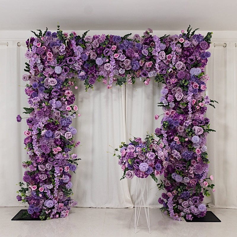 8 ft x 8 ft Roll Up Artificial Silk Flower Backdrop for Arch Stand