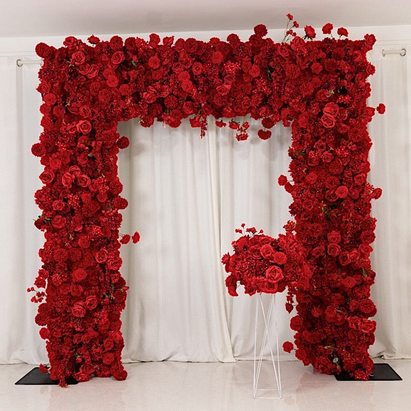 8 ft x 8 ft Roll Up Artificial Silk Flower Backdrop for Arch Stand