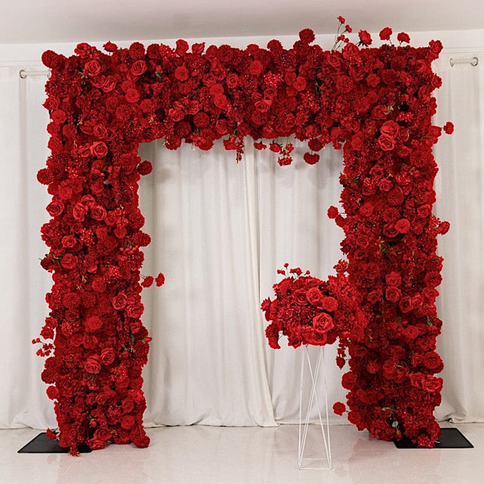 8 ft x 8 ft Roll Up Artificial Silk Flower Backdrop for Arch Stand