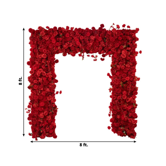 8 ft x 8 ft Roll Up Artificial Silk Flower Backdrop for Arch Stand