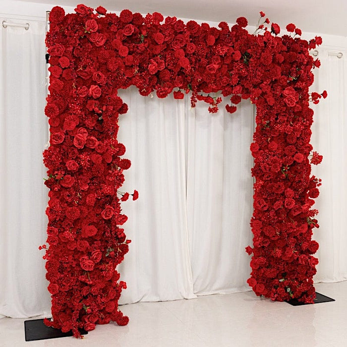 8 ft x 8 ft Roll Up Artificial Silk Flower Backdrop for Arch Stand