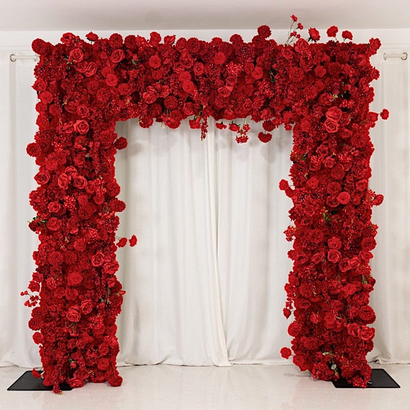 8 ft x 8 ft Roll Up Artificial Silk Flower Backdrop for Arch Stand