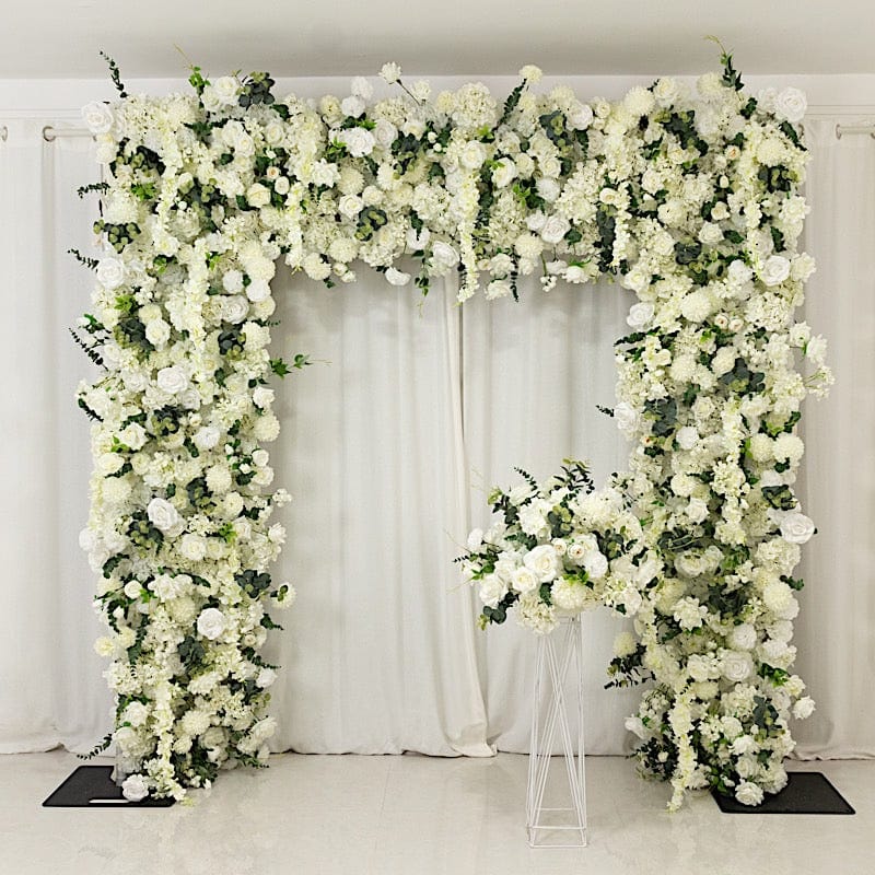 8 ft x 8 ft Roll Up Artificial Silk Flower Backdrop for Arch Stand