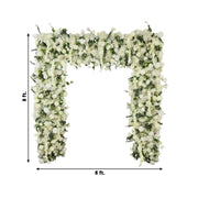 8 ft x 8 ft Roll Up Artificial Silk Flower Backdrop for Arch Stand