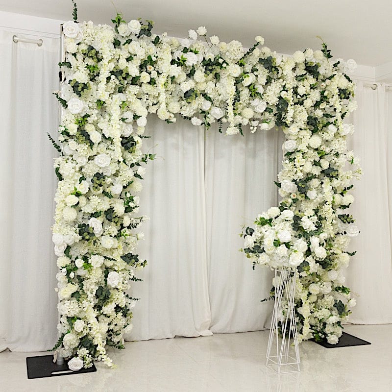 8 ft x 8 ft Roll Up Artificial Silk Flower Backdrop for Arch Stand