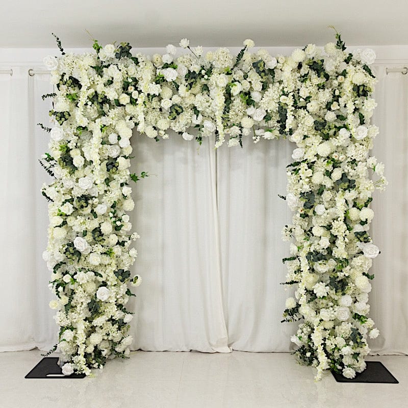 8 ft x 8 ft Roll Up Artificial Silk Flower Backdrop for Arch Stand