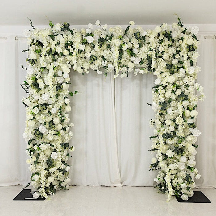 8 ft x 8 ft Roll Up Artificial Silk Flower Backdrop for Arch Stand