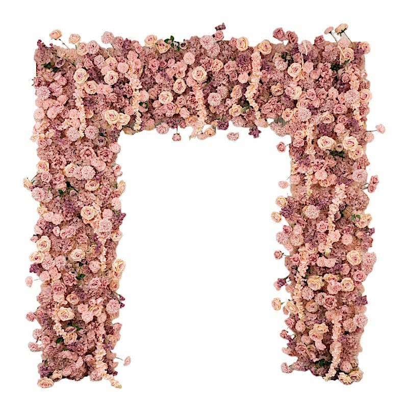 8 ft x 8 ft Roll Up Artificial Silk Flower Backdrop for Arch Stand ARTI_BKDP_ARCH_RS04_8X8_MIX080