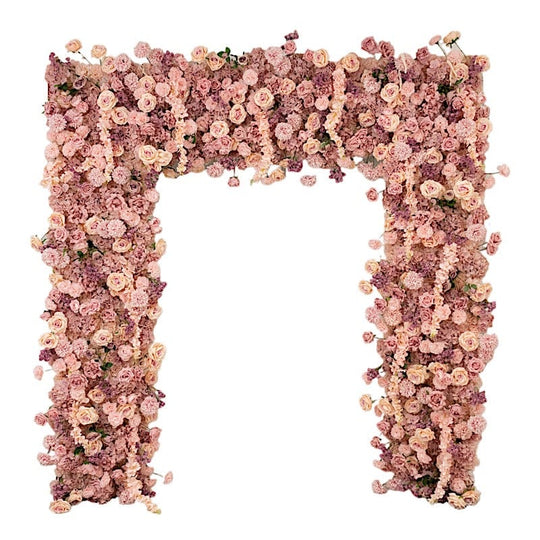 8 ft x 8 ft Roll Up Artificial Silk Flower Backdrop for Arch Stand ARTI_BKDP_ARCH_RS04_8X8_MIX080