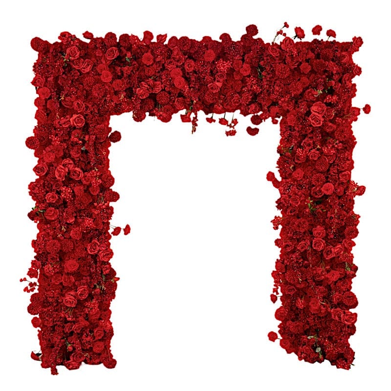 8 ft x 8 ft Roll Up Artificial Silk Flower Backdrop for Arch Stand ARTI_BKDP_ARCH_RS04_8X8_MIXRED