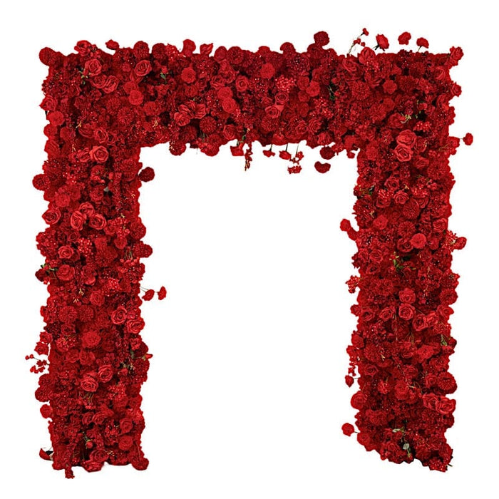 8 ft x 8 ft Roll Up Artificial Silk Flower Backdrop for Arch Stand ARTI_BKDP_ARCH_RS04_8X8_MIXRED