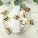 8 Glossy Metal Herb Napkin Rings - Gold NAP_RING_MET003_GOLD