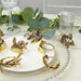8 Glossy Metal Herb Napkin Rings - Gold NAP_RING_MET003_GOLD
