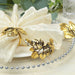 8 Glossy Metal Herb Napkin Rings - Gold NAP_RING_MET003_GOLD
