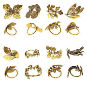 8 Glossy Metal Herb Napkin Rings - Gold NAP_RING_MET003_GOLD