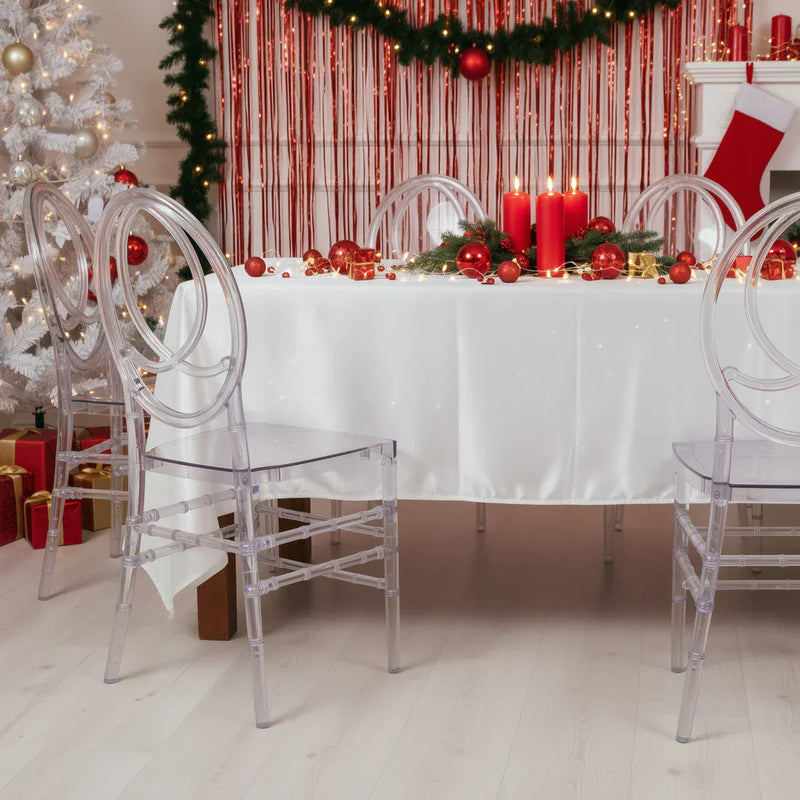 8 pack Stackable Transparent Acrylic Chiavari Chair Armless with Oval Back - Clear FURN_CHIV03_CLR_PK8