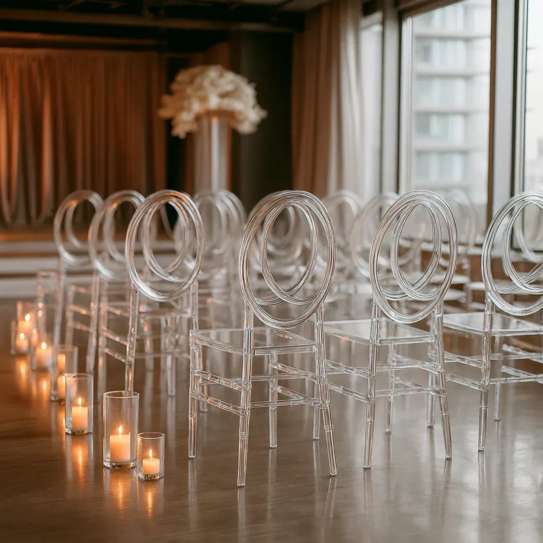8 pack Stackable Transparent Acrylic Chiavari Chair Armless with Oval Back - Clear FURN_CHIV03_CLR_PK8