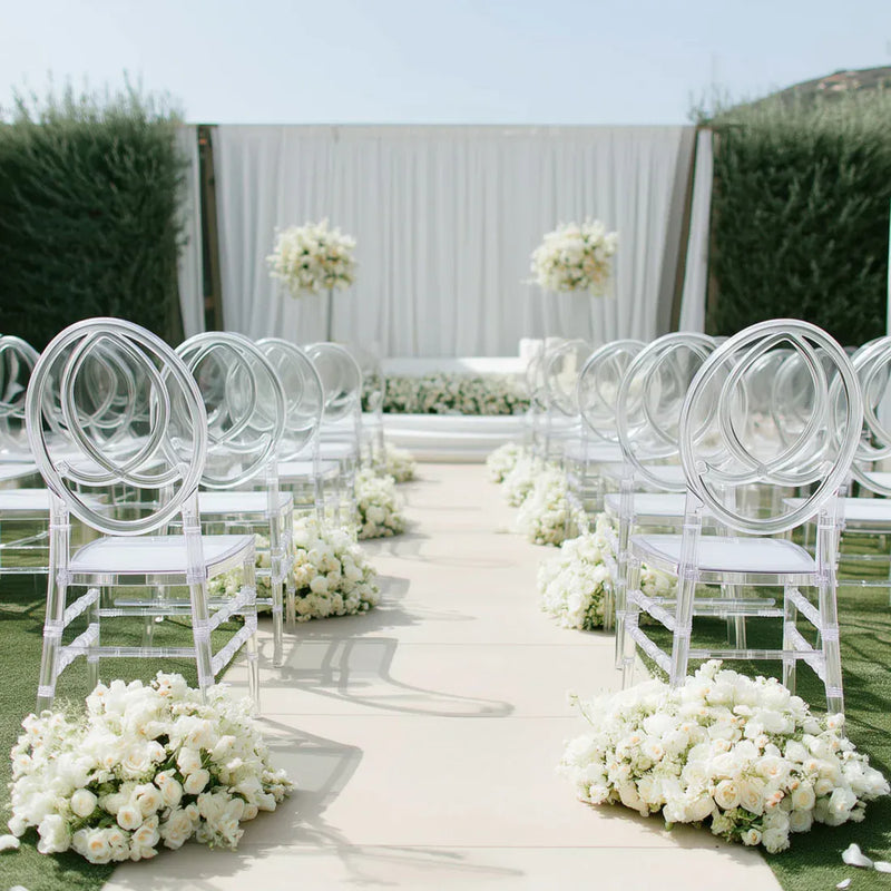 8 pack Stackable Transparent Acrylic Chiavari Chair Armless with Oval Back - Clear FURN_CHIV03_CLR_PK8