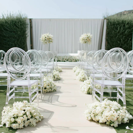 8 pack Stackable Transparent Acrylic Chiavari Chair Armless with Oval Back - Clear FURN_CHIV03_CLR_PK8