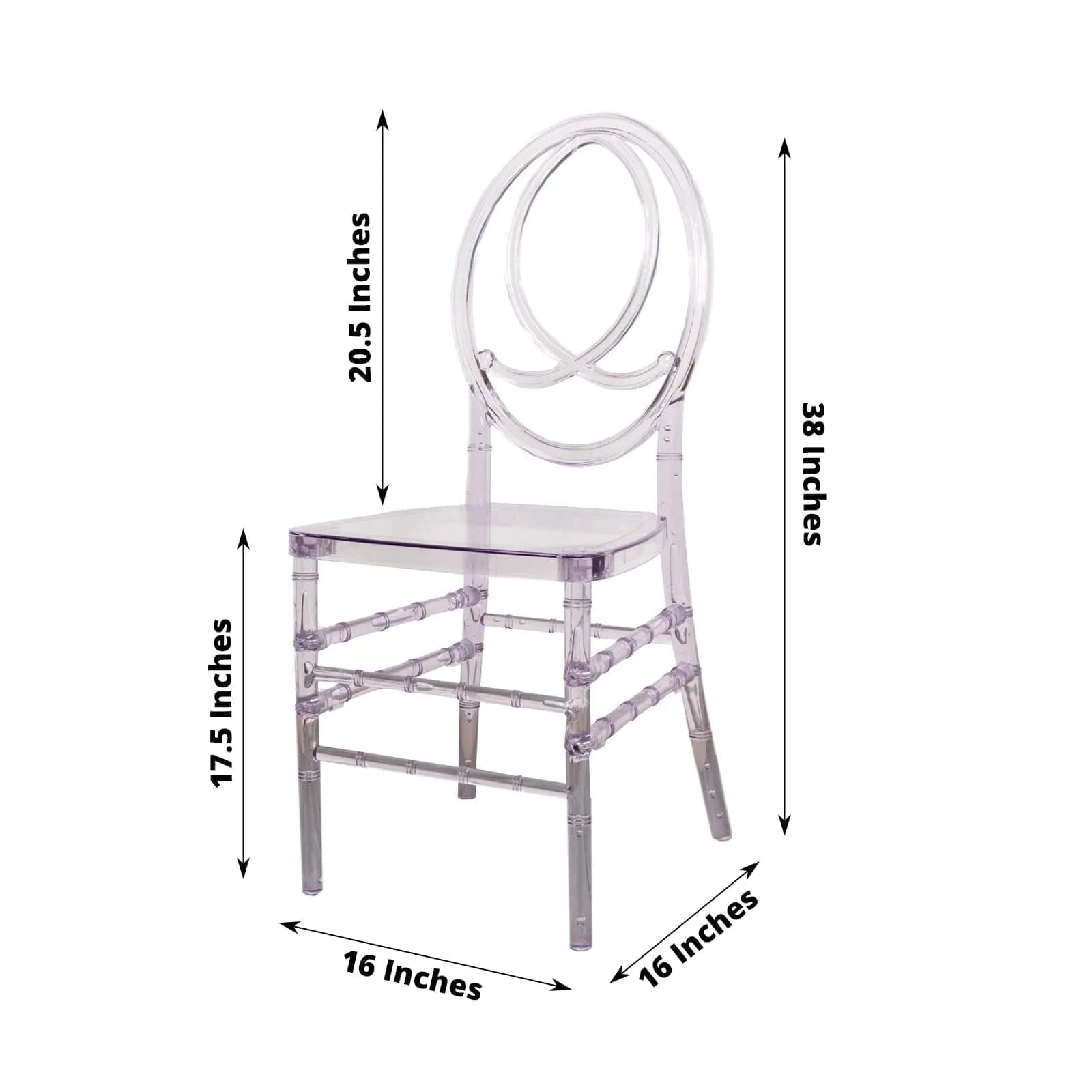 8 pack Stackable Transparent Acrylic Chiavari Chair Armless with Oval Back - Clear FURN_CHIV03_CLR_PK8