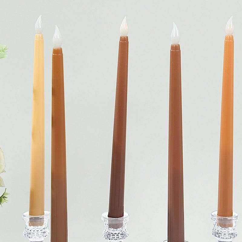 8 pcs 11" tall LED Mixed Flameless Taper Candles Lights