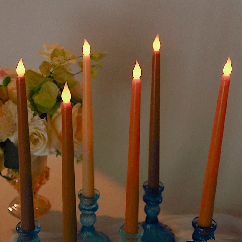 8 pcs 11" tall LED Mixed Flameless Taper Candles Lights